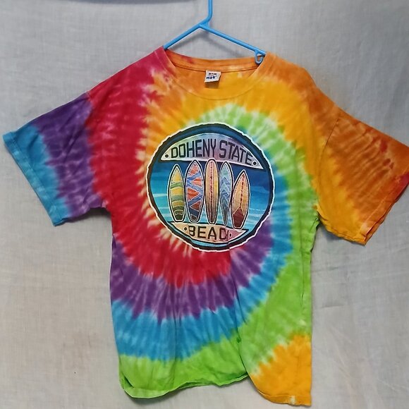 Vintage Tie-Dyed Doheny State Beach Surfer T-Shirt, XL - Picture 8 of 13
